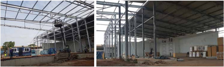 Image of Warehouse construction underway in Ghana for Trust Link Ventures Limited, a fish import/resale trading company that currently runs its operations from rented facilities.